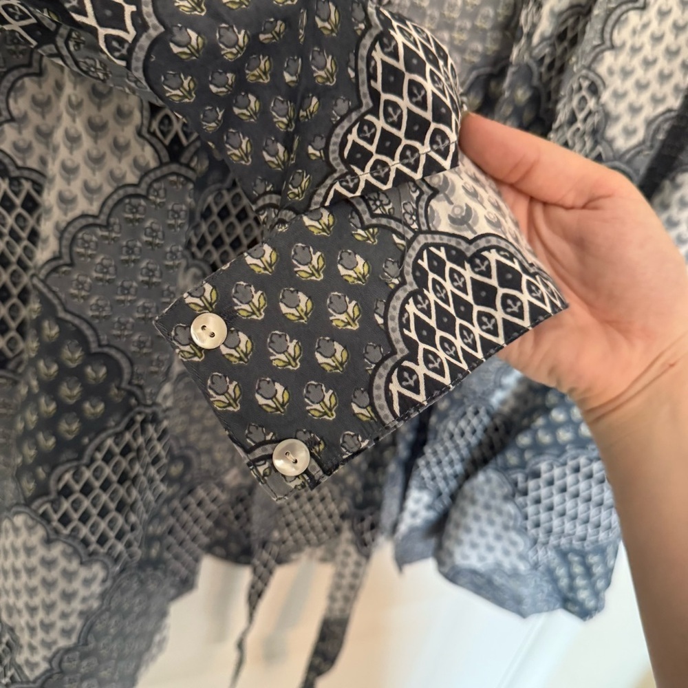 JISORA Tie and Dye Print Jharokha Cotton Shrug - Picture 6 of 12